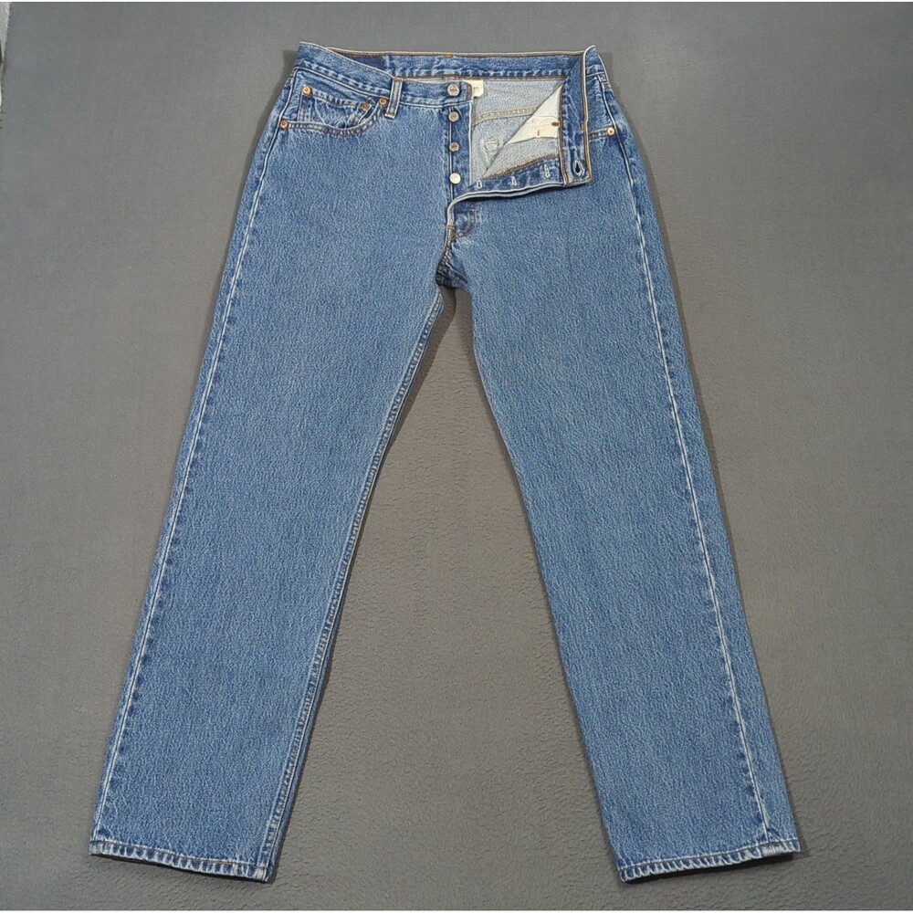 Levi's Vtg Jeans Men 34x32 Fits 31x30 Blue 501 Straight Button Fly Hong Kong Y2K